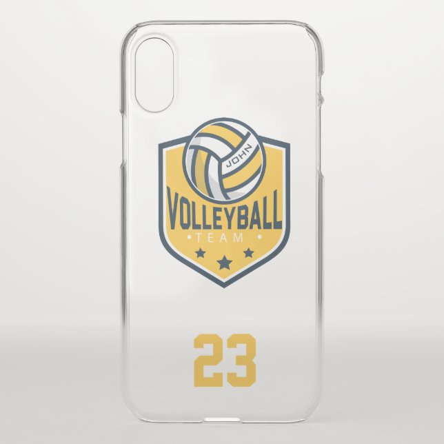 Volleyball Team. Custom Player  Name & Number. Uncommon iPhone Case (Back)