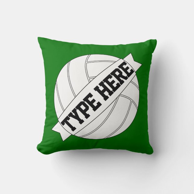 Volleyball Team Custom Text & Color Throw Pillow (Front)