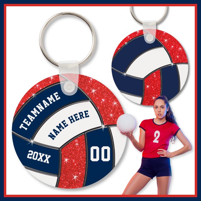 Volleyball Team Goodie Bag Ideas, Volleyball Keychain (End of season gifts for volleyball team. Volleyball team gift ideas. Red, Volleyball treat ideas.)