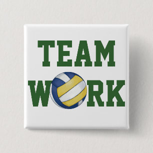 Volleyball Team Name and Number Button