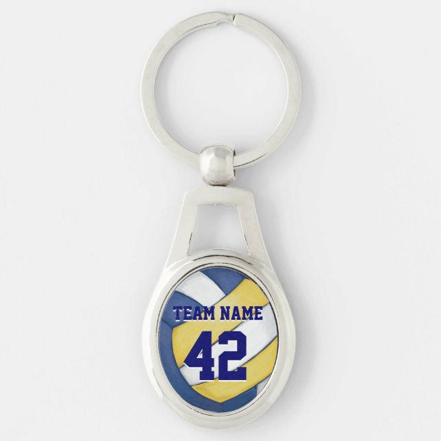 Volleyball Team Name and Number Keychain (Front)