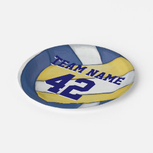 Volleyball Team Name and Number Paper Plates