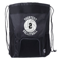 Volleyball Team Name and Player Jersey Number Drawstring Backpack Volleyball Team Name and Player Jersey Number Drawstring Backpack