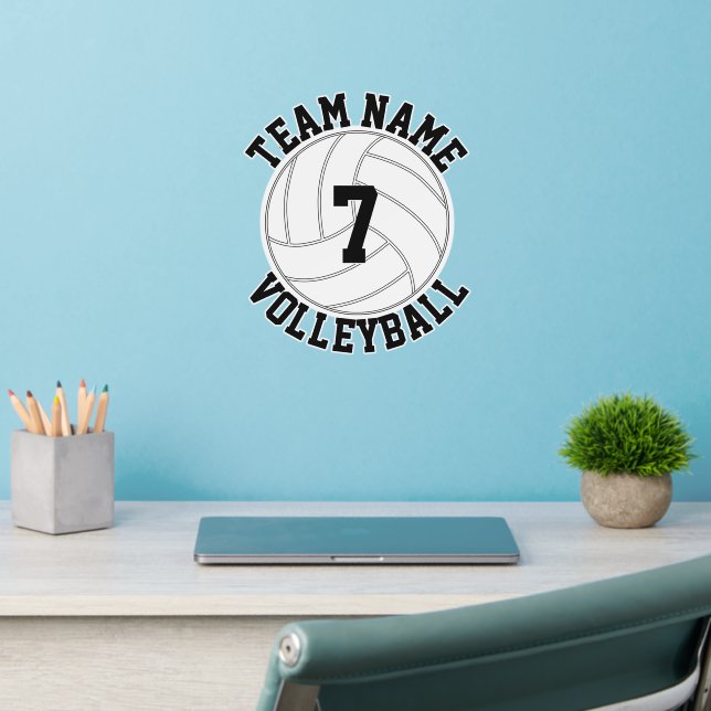 Volleyball Team Name and Player Number Custom Cut Wall Decal (Home Office 2)