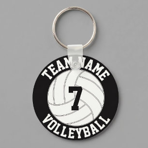 Volleyball Team Name, Color and Player Number Keychain