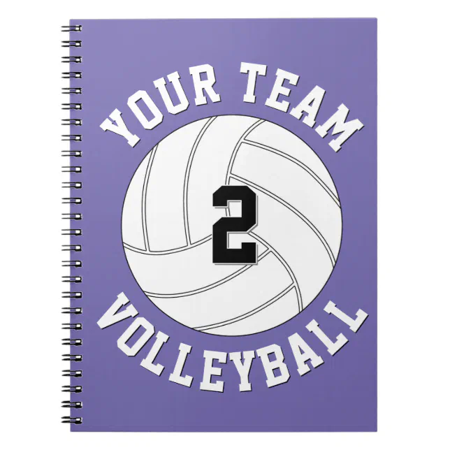 Volleyball Team Name & Player Jersey Number Sports Notebook Zazzle