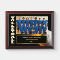 Volleyball Team Photo with Custom Sponsor Text