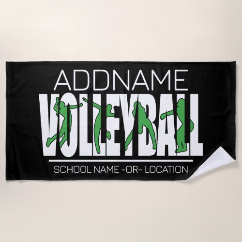 Volleyball Team Player ADD NAME School Top Athlete Beach Towel