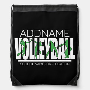 Volleyball Team Player ADD NAME School Top Athlete Drawstring Bag
