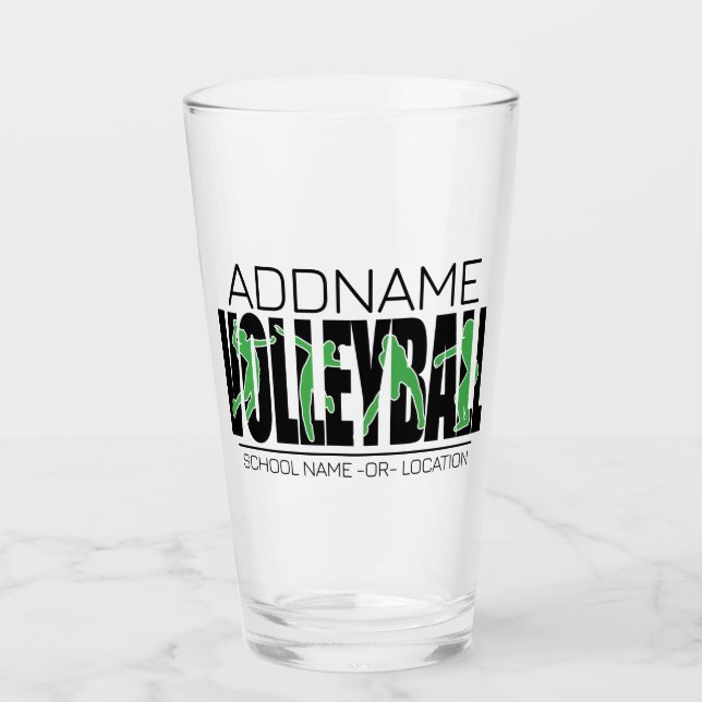 Volleyball Team Player ADD NAME School Top Athlete Glass (Front)
