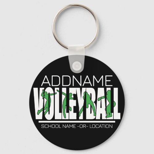 Volleyball Team Player ADD NAME School Top Athlete Keychain