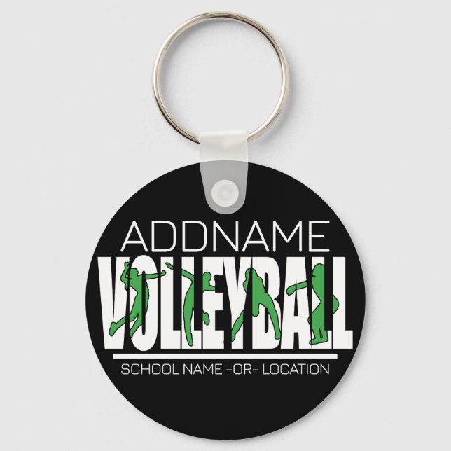 Volleyball Team Player ADD NAME School Top Athlete Keychain (Front)