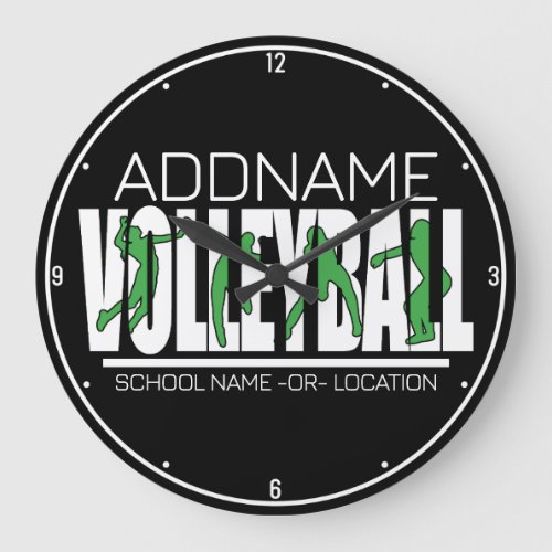 Volleyball Team Player ADD NAME School Top Athlete Large Clock