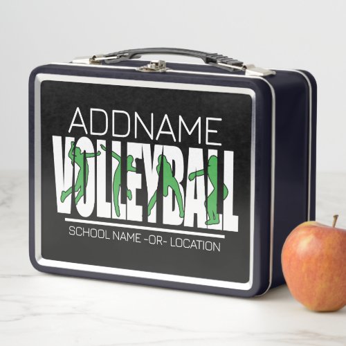 Volleyball Team Player ADD NAME School Top Athlete Metal Lunch Box
