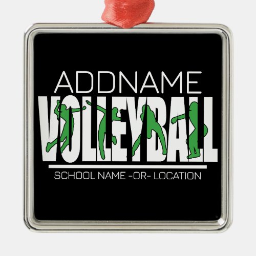 Volleyball Team Player ADD NAME School Top Athlete Metal Ornament