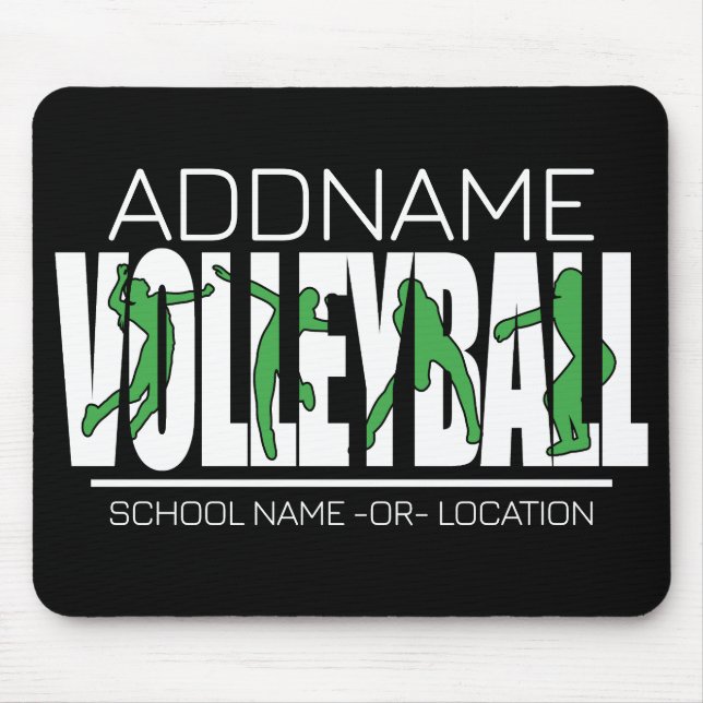 Volleyball Team Player ADD NAME School Top Athlete Mouse Pad (Front)