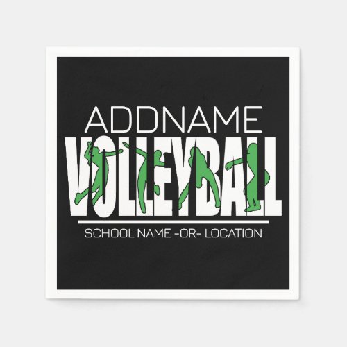 Volleyball Team Player ADD NAME School Top Athlete Napkins