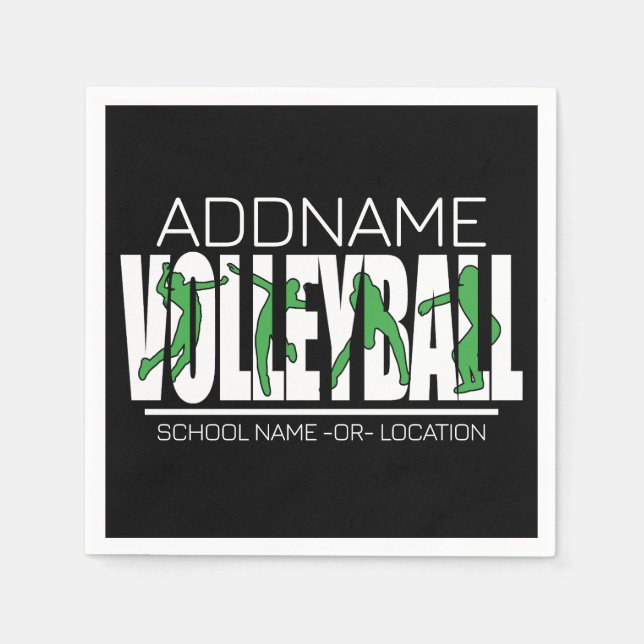 Volleyball Team Player ADD NAME School Top Athlete Napkins (Front)