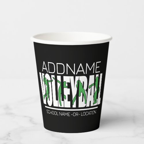 Volleyball Team Player ADD NAME School Top Athlete Paper Cups