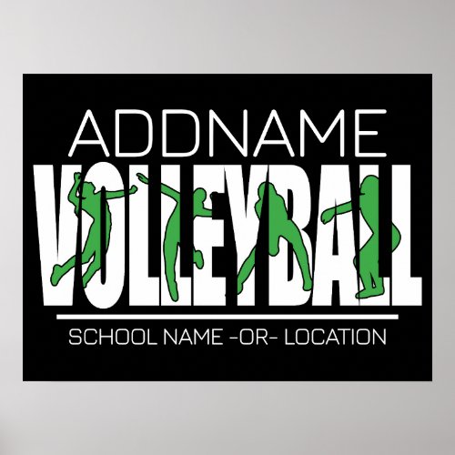 Volleyball Team Player ADD NAME School Top Athlete Poster