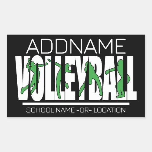 Volleyball Team Player ADD NAME School Top Athlete Rectangular Sticker