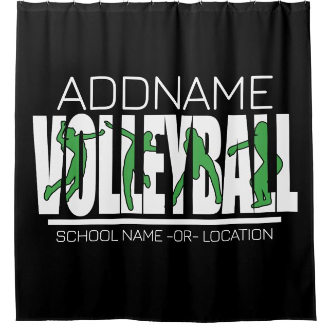 Volleyball Team Player ADD NAME School Top Athlete Shower Curtain (Front)