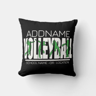 Volleyball Team Player ADD NAME School Top Athlete Throw Pillow