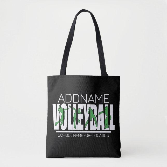Volleyball Team Player ADD NAME School Top Athlete Tote Bag (Front)