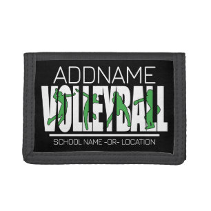 Volleyball Team Player ADD NAME School Top Athlete Trifold Wallet