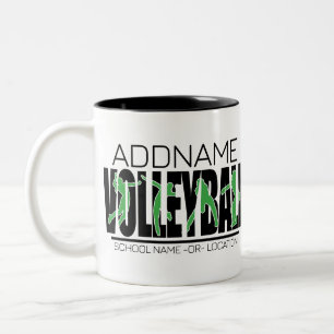 Volleyball Team Player ADD NAME School Top Athlete Two-Tone Coffee Mug
