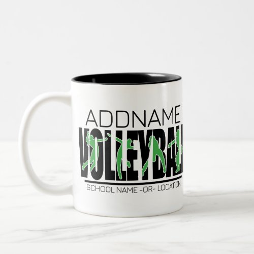 Volleyball Team Player ADD NAME School Top Athlete Two_Tone Coffee Mug