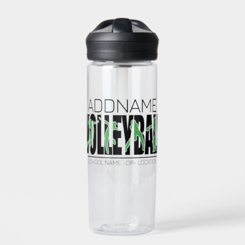 Volleyball Team Player ADD NAME School Top Athlete Water Bottle