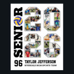 Volleyball Team Senior 2026 Sports Photo Collage Poster<br><div class="desc">Personalized senior sports photo collage for athlete and sports player. This customizable photo gift is perfect for senior night, sports award banquet or birthday gift for your athlete son, daughter or student. It's a great way to display precious moments and memories from their sports games. The poster features a collage...</div>