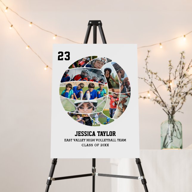 Volleyball Team Senior Graduation Photo Collage Foam Board (In Situ (Stand))