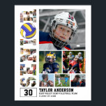 Volleyball Team Senior Graduation Photo Collage Poster<br><div class="desc">Celebrate senior night and graduation with this personalized volleyball photo collage poster with the word SENIOR. This customizable gift is perfect for athlete, sports player, coach and team captain. It's a great way to display precious memories and achievement from sports games and tournament. The poster features a collage of photos...</div>