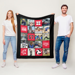 Volleyball Team Senior Night Gift Custom Color Fleece Blanket