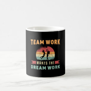 Volleyball Team Work Makes Dream Work Beach Retro Coffee Mug