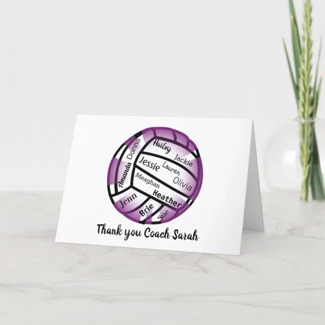 Volleyball Thank You Coach Card Zazzle