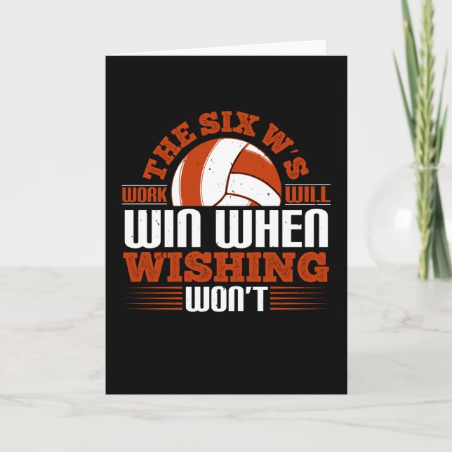 Volleyball - The Six W's Work Will Win Card (Front)