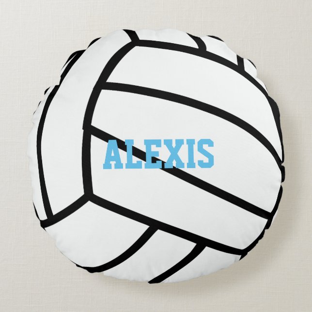 Volleyball Themed Round Pillow (Front)