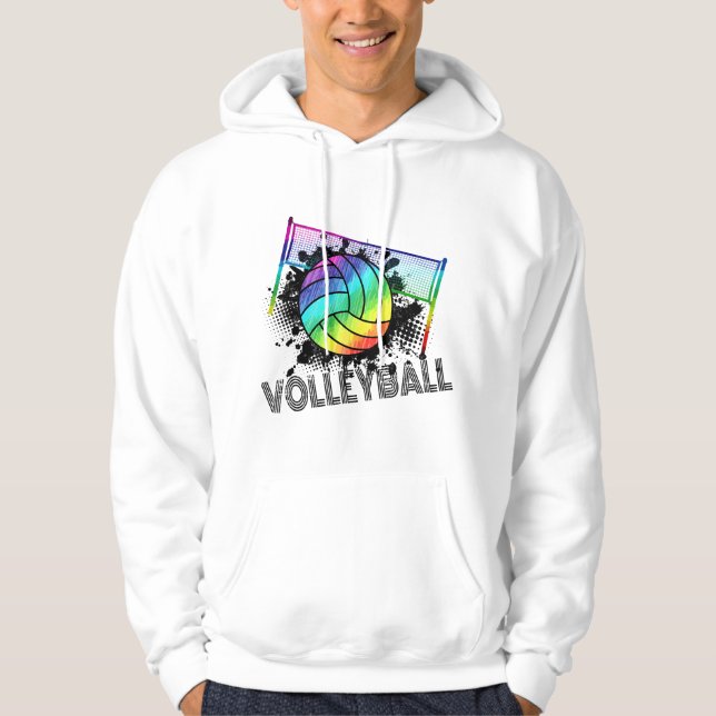 Volleyball Tie Dye Blue Purple Teenage Girls Perfe Hoodie (Front)