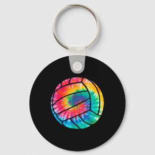 Volleyball Tie Dye Hippie Beach Volleyball Player Keychain