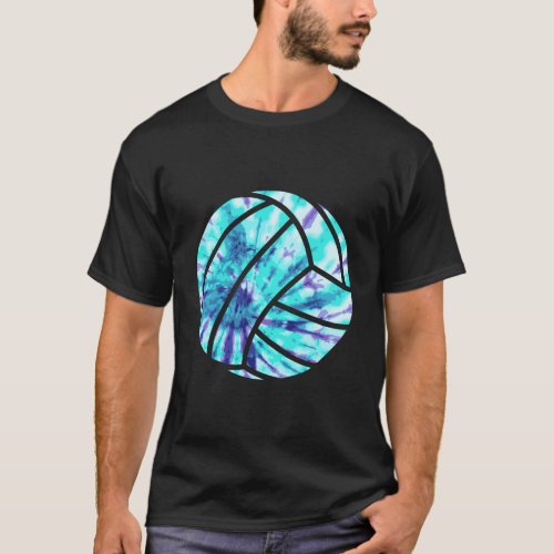Volleyball Tie Dye Look Blue Purple Great For Boys T_Shirt