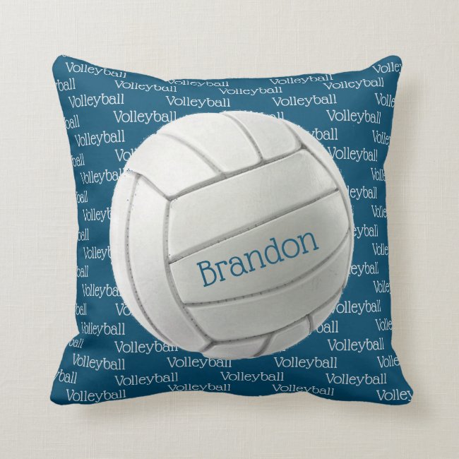Volleyball Tiled Text Design Throw Pillow