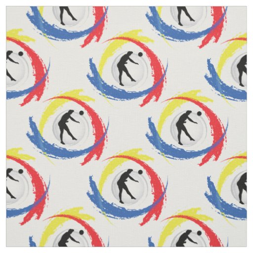 Volleyball Tricolor Sport Emblem (Male Version) Fabric