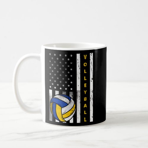 Volleyball Us Flag Volleyball  Coffee Mug