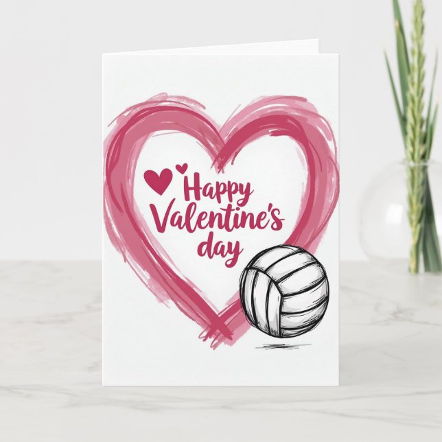 Volleyball Valentines Day Card (Front)