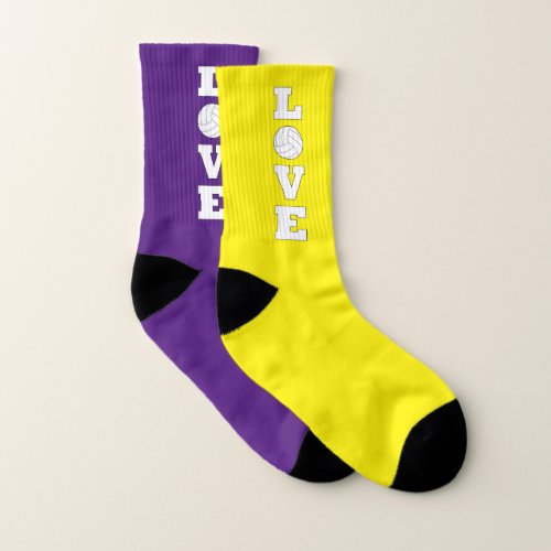 Volleyball Vertical LOVE Custom Team Color Sports Socks