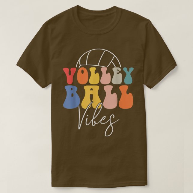 Volleyball Vibes Retro Hippie Volleyball Gift For  T-Shirt (Design Front)