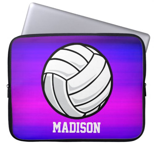 Volleyball Vibrant Violet Blue and Magenta Laptop Sleeve